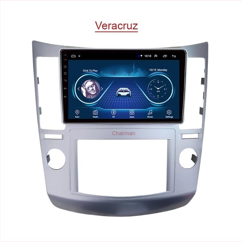 MP5 Android autós GPS navigáció Hyundai Veracruz-hoz (2007-2012); Nagy kijelző; 12V tápegység; 4x45W teljesítmény; 2.5D edzett kijelző; Hardver + műanyag