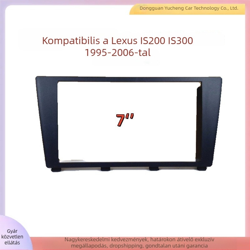 2DIN autóhifi elülső panel Lexus IS200/IS300 – ABS és PC ház, tömeg 300 g, feldolgozás és testreszabás elérhető, kompatibil IS200/IS300