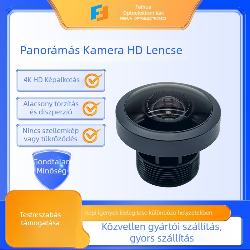 Feihua fix fókuszú panoráma fisheye objektív – 8 MP, 1,56 mm fókusztávolság, f/2.0, 180° látómező