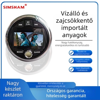 Bluetooth vízálló hangszóró MP3/MP5 lejátszóval hajóra és járművekre, 12V, 8371 modell, szilikon