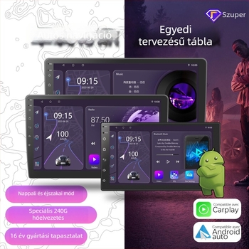 Autóba építhető infotainment navigációs egység nagy IPS kijelzővel (7/9/10 hüvelyk) CarPlay-támogatással
