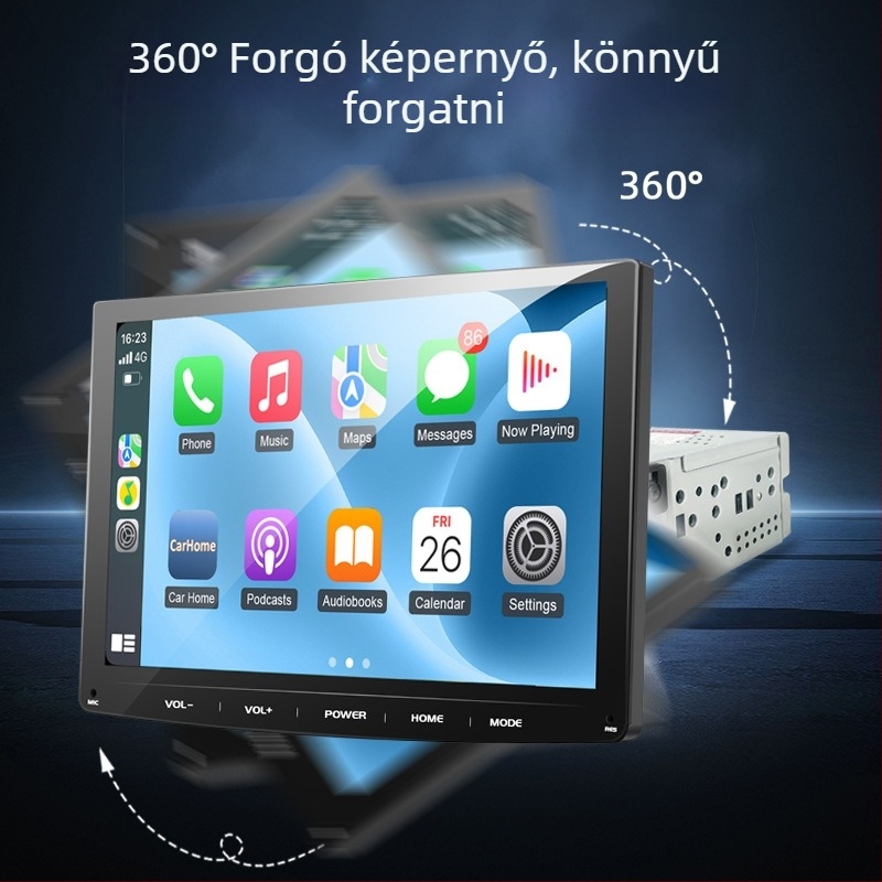 TH-S1002 Gépjármű MP5 lejátszó vezeték nélküli CarPlay és Android Auto támogatással — 2GB RAM, Bluetooth, SD-kártya támogatás, Videó formátumok: AVI/MKV/MPEG/TS