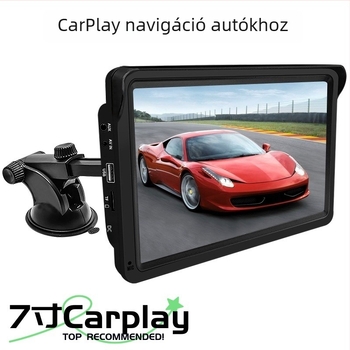 CarPlay autó infotainment rendszer LED kijelzővel, Bluetooth, SD-kártya, MP5 videólejátszás, szivargyújtóval történő tápellátás, modell D217, 7 hüvelykes