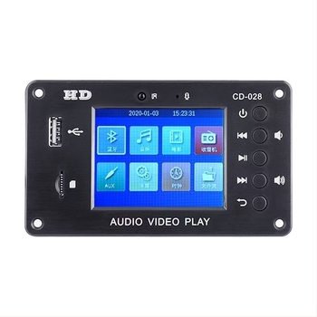 Autóba tervezett MP5 multimédiás modul Bluetooth 5.0-val, TFT kijelző, naptár és ébresztő, FM rádió és audio/videó dekóder