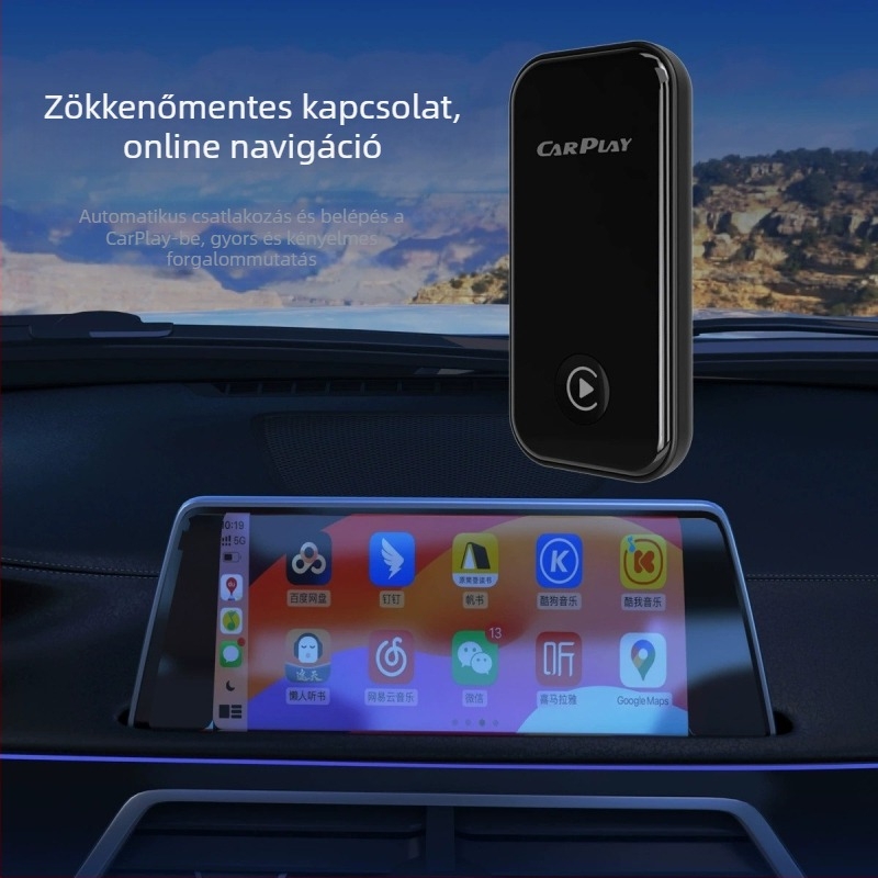 CP100 CarPlay/Android Auto vezeték nélküli adapter USB-C interfésszel (kétfunkciós)