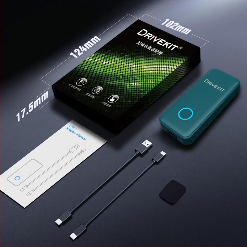 DriveKit Vezeték nélküli CarPlay Doboz AF1313 PLUS — Dual-Core CPU, 2GB RAM, Linux OS, USB Interfész