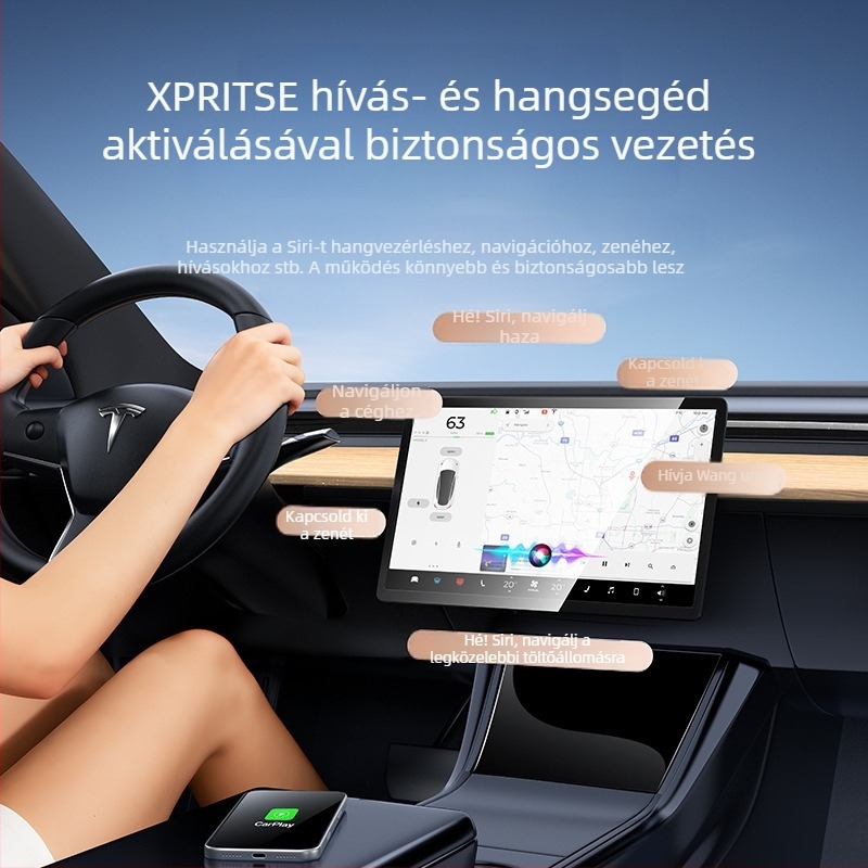 Yesido Km29 Vezeték nélküli CarPlay adapter, kettőmagos CPU, 1GB RAM, USB interfész, Dual-Band Wi‑Fi, korpusz cinkötvözetből
