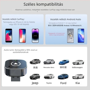 CarPlay vezeték nélküli konverter A21s - duál‑magos processzor, 1GB RAM, 16GB ROM, USB interfész
