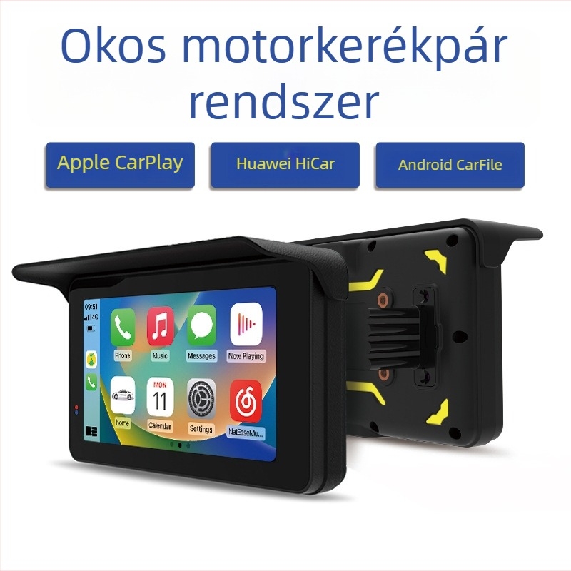 MT88A Motorkerékpár CarPlay navigációs rendszer, vezeték nélküli, vízálló érintőképernyő, Linux OS, 480×854 felbontás, 1GB RAM, kétmagos processzor
