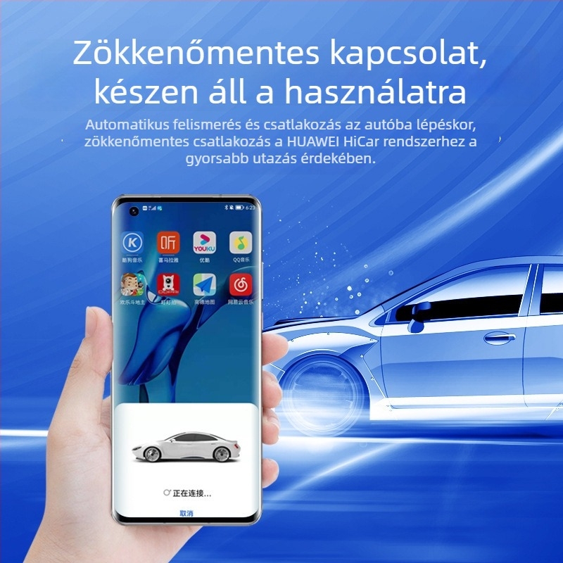 CarPlay vezetékesről vezeték nélküli adapter: HiCar Box A5-2, duál‑magos CPU, 1GB RAM, HiCar OS