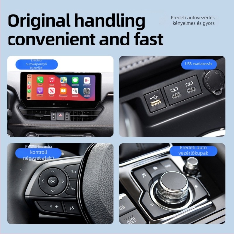 CarPlay vezeték nélküli adapter Android Auto támogatással, 2-in-1 plug-and-play, 5V bemenet, 3–5W fogyasztás, súly 0,1 kg, műanyag+PCB