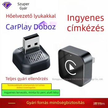 2–in–1 vezeték nélküli CarPlay autóbox hűtőnyílásokkal, horizontális csatlakoztatás, Android Auto konverter