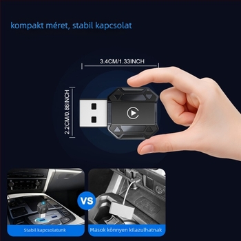 Vezeték nélküli CarPlay és Android Auto autóadapter — 2-az-1-ben intelligens navigáció, M36 modell, AX1800 operációs rendszer, 16GB tárhely, USB és USB-C interfész