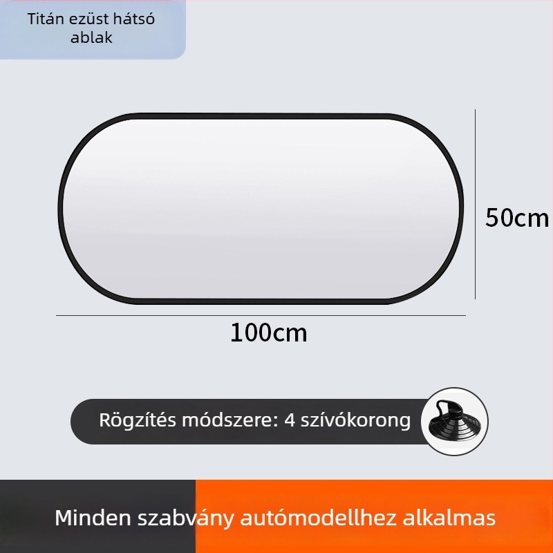 Autó hátsó ablakszárny árnyékoló - univerzális, szívókorongos rögzítés, minimalistikus stílus, logónyomtatás elérhető, testreszabás