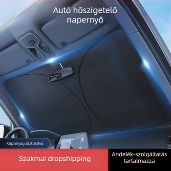 Autó napellenző az első szélvédőre beépített telepítéssel, logó nyomtatás elérhető, univerzális illeszkedés, minimalist stílus