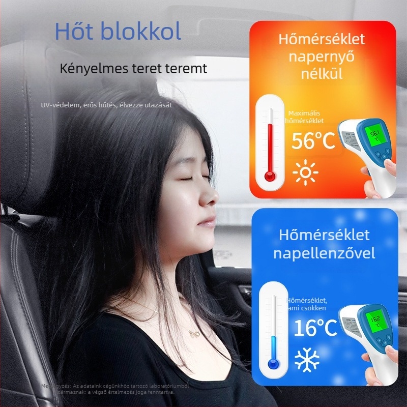 Autó napellenző az első szélvédőre beépített telepítéssel, logó nyomtatás elérhető, univerzális illeszkedés, minimalist stílus
