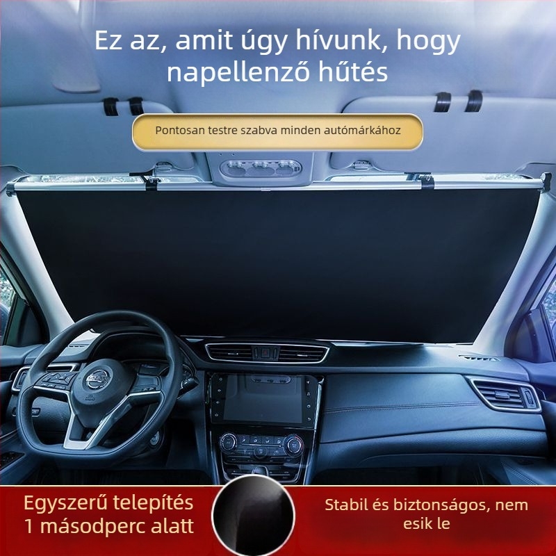 Autó első szélvédő árnyékoló alumíniumfóliából, teleszkópos szerelés, általános felhasználás Xinhui modellekhez