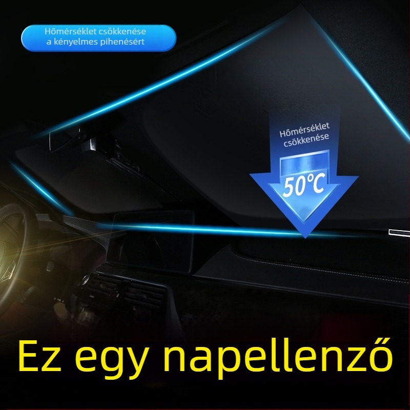 Autó első szélvédőjének hőszigetelő anyaga UV védelemmel, napsütés elleni árnyékoló autóhoz, teljes sötétítés, tükröződés elleni védelem