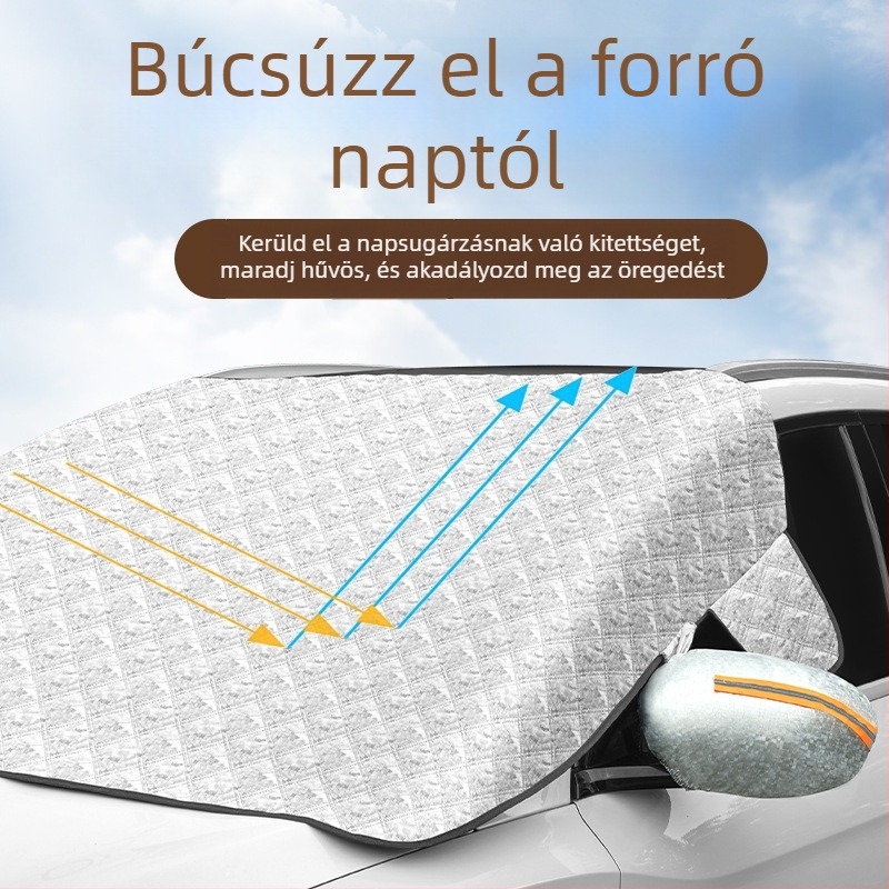 Autó napszemüveg elülső pajzs — alumíniumfólia, rögzítés kártya típusú, általános kompatibilitás, Original Wind stílus, egyszínű mintázat