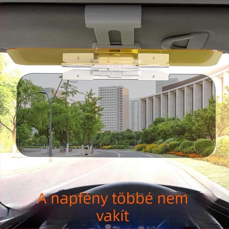 Autó napszemvédő tükröződésmentes éjszakai vezetéshez, akril anyag, beépített szerelés, univerzális, első rész