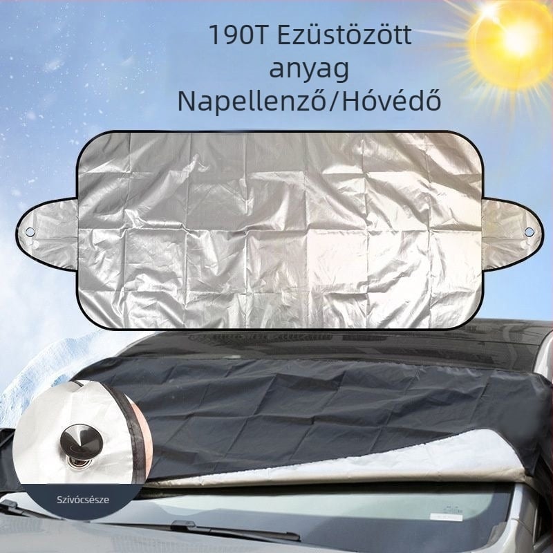 Autó szélvédő árnyékoló, megerősített alumíniumfólia, Univerzum csillagos mintával, snap-in telepítés, univerzális, nordikai stílus