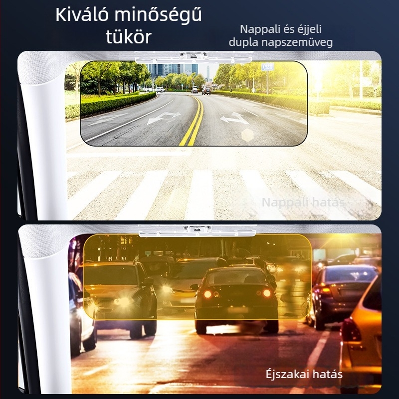 Autó anti‑csillanás napellenző szemüveg — ABS anyag, beépített rögzítés, univerzális kompatibilitás, logó nyomás elérhető
