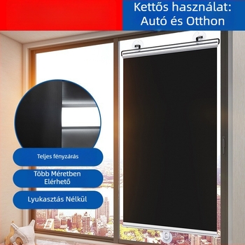 Autóablak napvédő árnyékoló szívófejekkel, kihúzható függöny, univerzális illeszkedés, egyszerű stílus