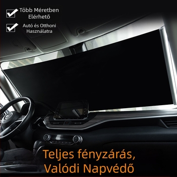 Autóablak napvédő árnyékoló szívófejekkel, kihúzható függöny, univerzális illeszkedés, egyszerű stílus