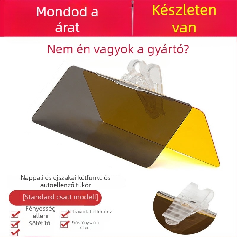 JYNB Éjszakai Látás Napszemüveg — anti-glare, nappali/éjszakai kettős használat, snap-in telepítés autóablakokhoz