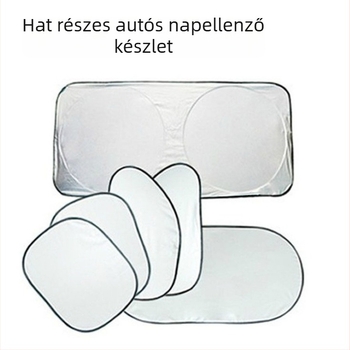 6 részes PVC autó napvédő készlet, teleszkópos rögzítés, univerzális ablakokra