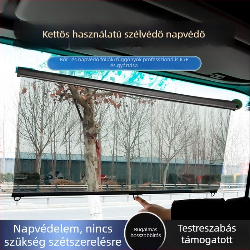 Új nyári univerzális árnyékoló függöny teherautókhoz, kétoldalas használat az első és hátsó ablakokra, PVC árnyékoló fólia és hőszigetelés