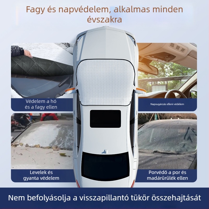 Autó előtti ablak árnyékoló – alumíniumfólia, hőszigetelő pajzs, testreszabás elérhető, logó nyomtatás elérhető