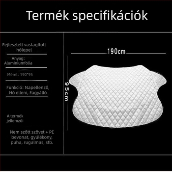 Első szélvédő takaró – vastagított anyag, hó, fagy és por elleni védelem, univerzális illeszkedés, 330 g, logónyomtatás elérhető