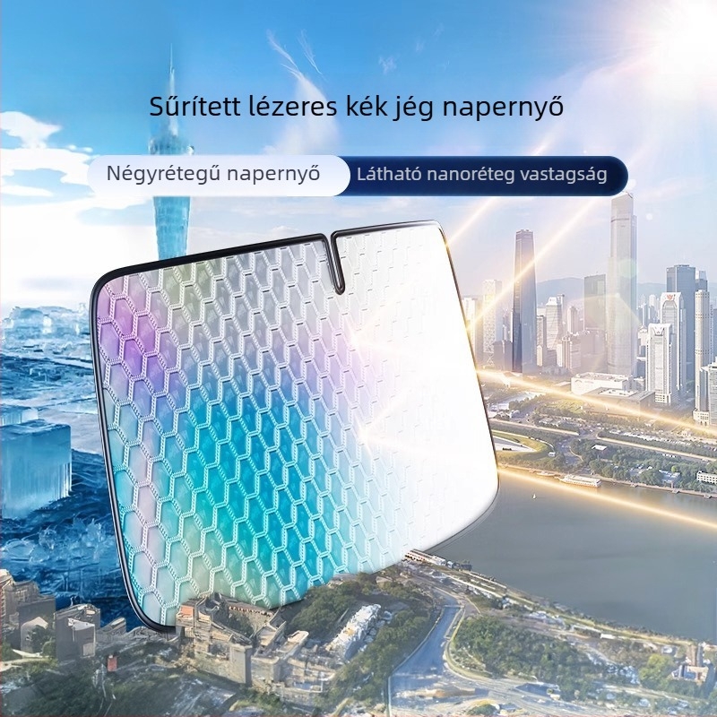 Négy rétegű autó első szélvédő napszűrő árnyékoló, 2025-ös modell, napvédelem és hőszigetelés