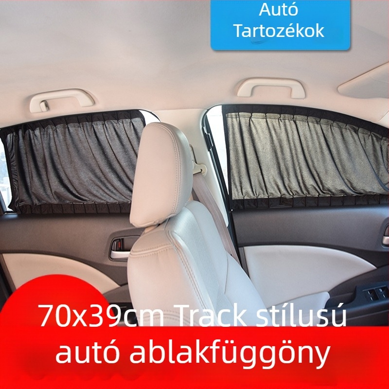 Autóárnyékoló függöny – pamut anyag, sínalapú telepítés, súly 350 g, logónyomtatás, testreszabható feldolgozás