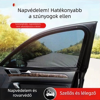 Autóba való szúnyogháló napvédő függöny, átlátszó típus, függő felszerelés, alumíniumfólia anyag