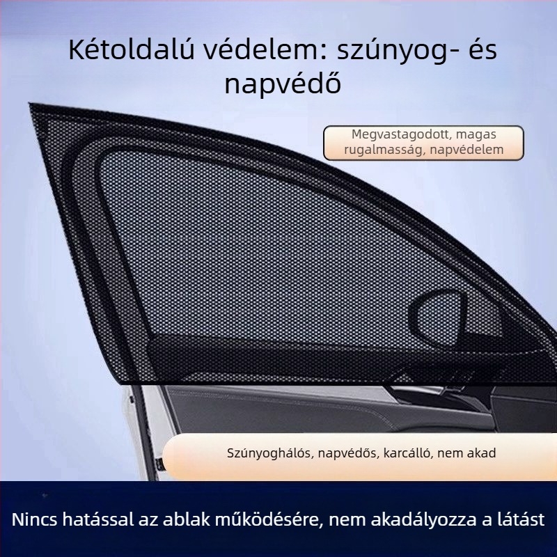 Autóba való szúnyogháló napvédő függöny, átlátszó típus, függő felszerelés, alumíniumfólia anyag