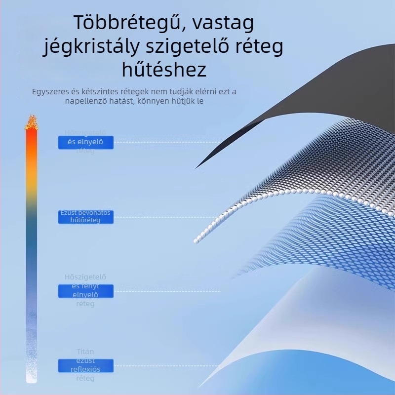Autó első szélvédő napvédő – alumíniumfólia, beépített szerelés, univerzális kompatibilitás, minimalist stílus, egyszínű minta