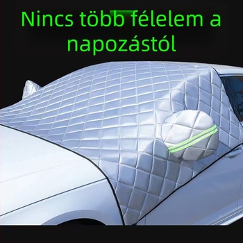 Autó napellenző az első szélvédőhöz, alumíniumfóliából, teleszkópos szerelés, rácsos mintázat, súly 380