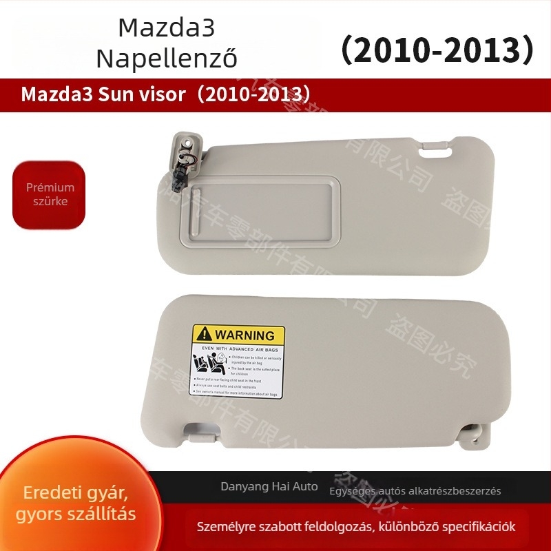 Mazda3 2010-2013 napvédő napellenző, bőr, logó nyomtatás, kártyás telepítés, Sea márka