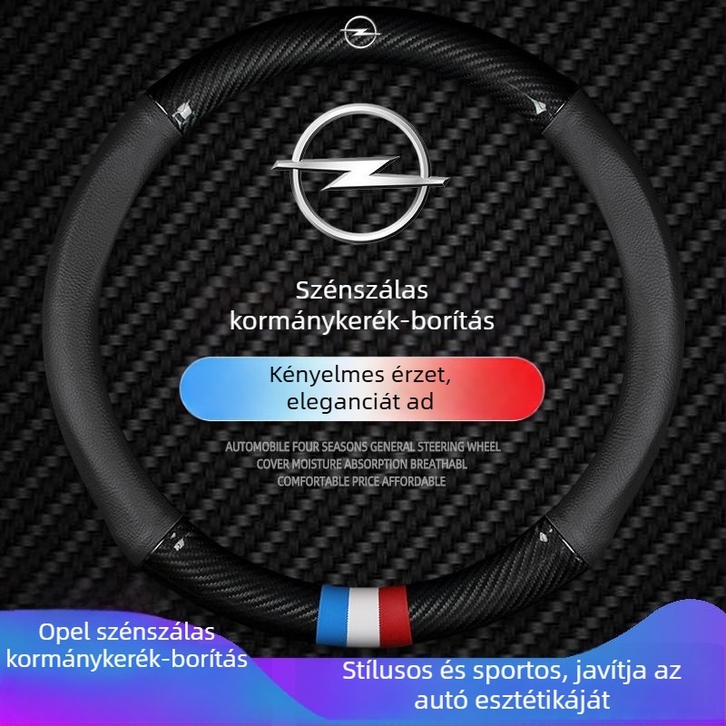Univerzális bőr kormánykerék védő Opelhez, 40 cm átmérő, négy évszakos, sportos stílus