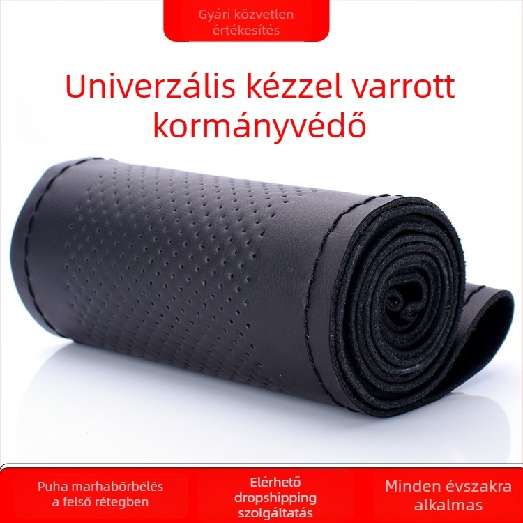 Coachman valódi bőr kézzel varrt kormánykerék borítás, univerzális négy évszakos, testreszabható, magáncímke elérhető