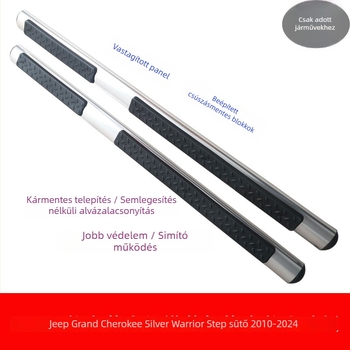 Alumíniumötvözetű pedálkészlet Jeep Grand Cherokeehez (2010–2024), oldalsó és üdvözlő pedálok, testreszabható