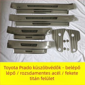 Rozsdamentes acél Prado küszöbsáv és üdvözlő pedál Toyota Pradohoz, 2010-2018, testreszabott kivitel