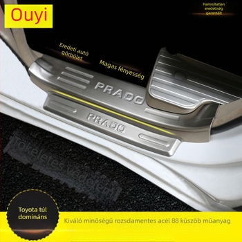 Rozsdamentes acél Prado küszöbsáv és üdvözlő pedál Toyota Pradohoz, 2010-2018, testreszabott kivitel