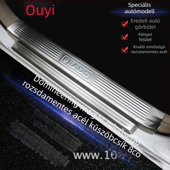 Rozsdamentes acél Prado küszöbsáv és üdvözlő pedál Toyota Pradohoz, 2010-2018, testreszabott kivitel