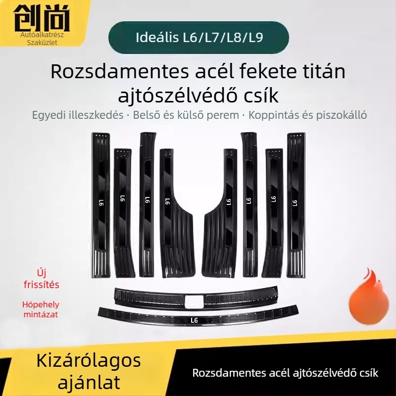 Marker rozsdamentes acél hátsó küszöbvédő lemez és pedálvédő matrica Ideal autókhoz