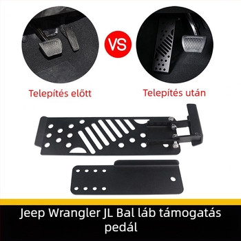 Bal oldali lábfej-pihentető pedál Wrangler JL-hez (2018–2023), kézi váltó — HOZAN fém pedál kiegészítő
