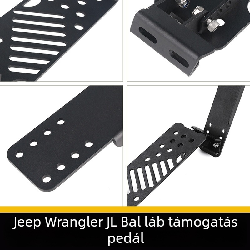 Bal oldali lábfej-pihentető pedál Wrangler JL-hez (2018–2023), kézi váltó — HOZAN fém pedál kiegészítő