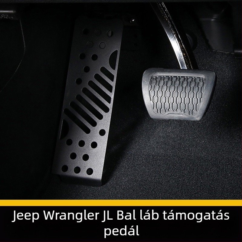 Bal oldali lábfej-pihentető pedál Wrangler JL-hez (2018–2023), kézi váltó — HOZAN fém pedál kiegészítő